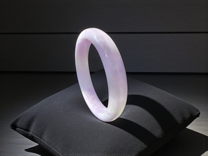 Earth's (MADE IN JAPAN) Burmese Lavender A-Jade Round Bangle Bracelet - Certified 08839