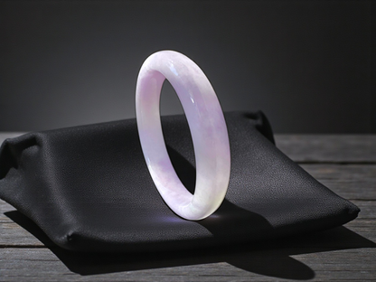 Earth's (MADE IN JAPAN) Burmese Lavender A-Jade Round Bangle Bracelet - Certified 08839