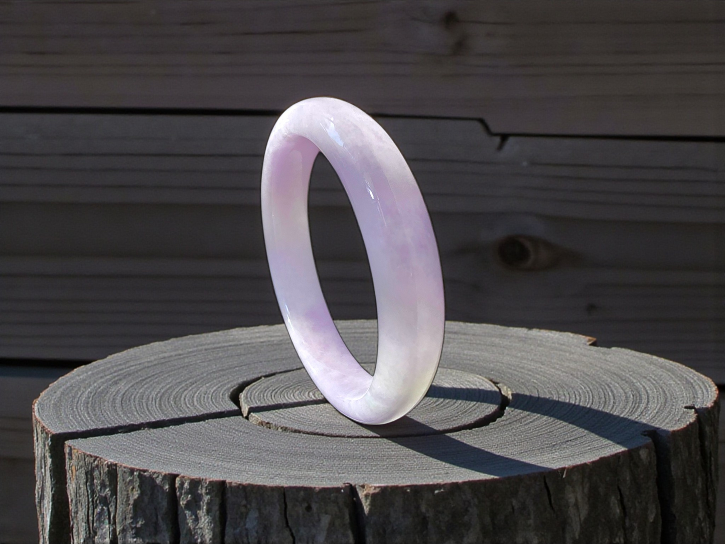 Earth's (MADE IN JAPAN) Burmese Lavender A-Jade Round Bangle Bracelet - Certified 08839