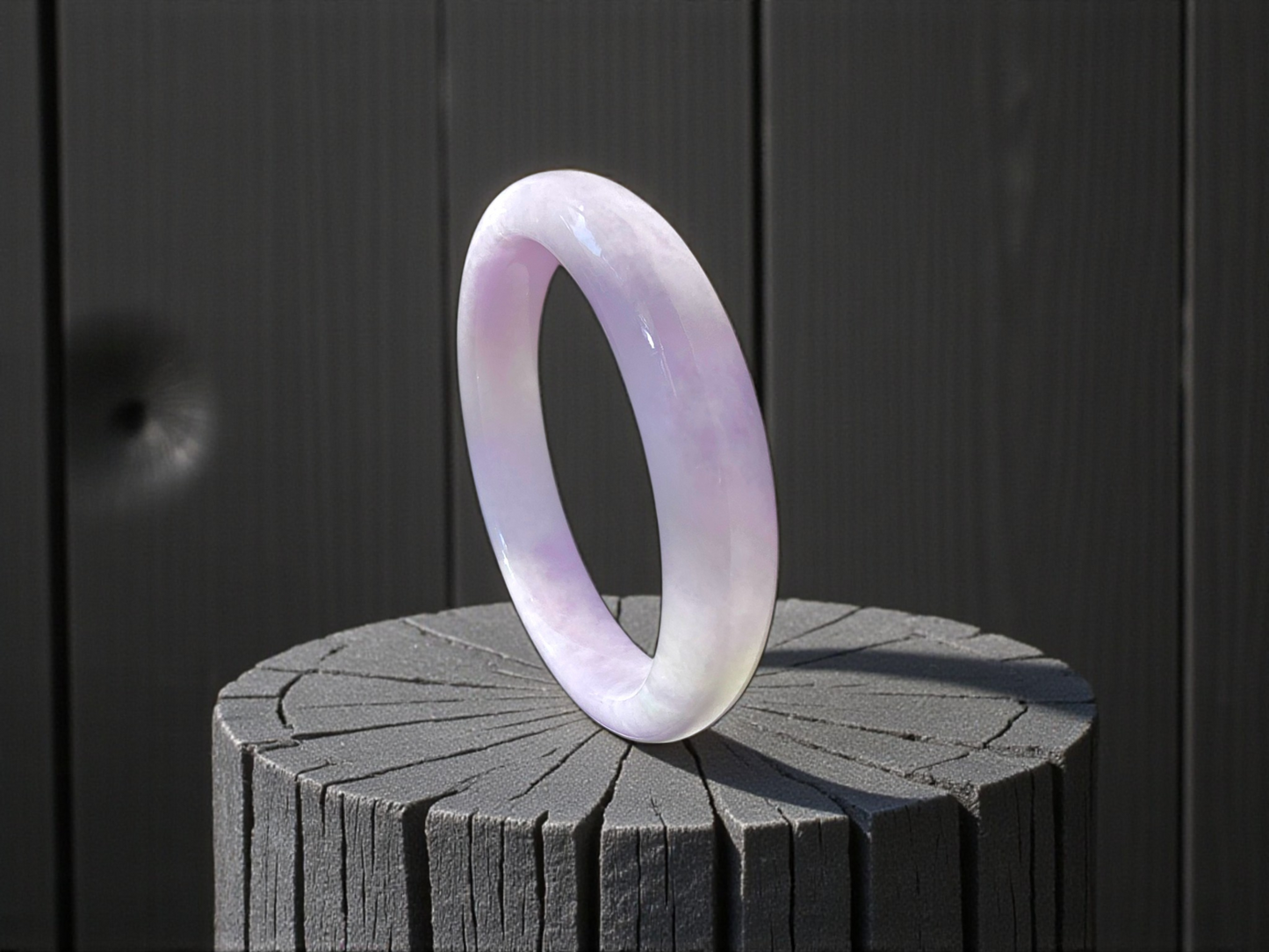 Earth's (MADE IN JAPAN) Burmese Lavender A-Jade Round Bangle Bracelet - Certified 08839