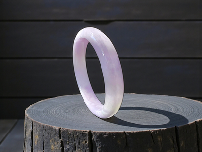 Earth's (MADE IN JAPAN) Burmese Lavender A-Jade Round Bangle Bracelet - Certified 08839