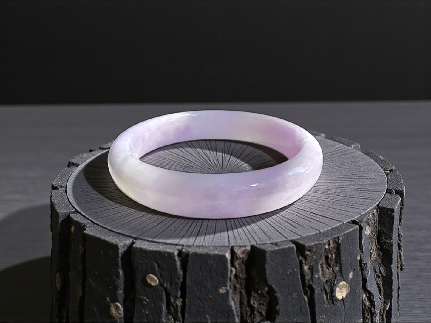 Earth's (MADE IN JAPAN) Burmese Lavender A-Jade Round Bangle Bracelet - Certified 08839