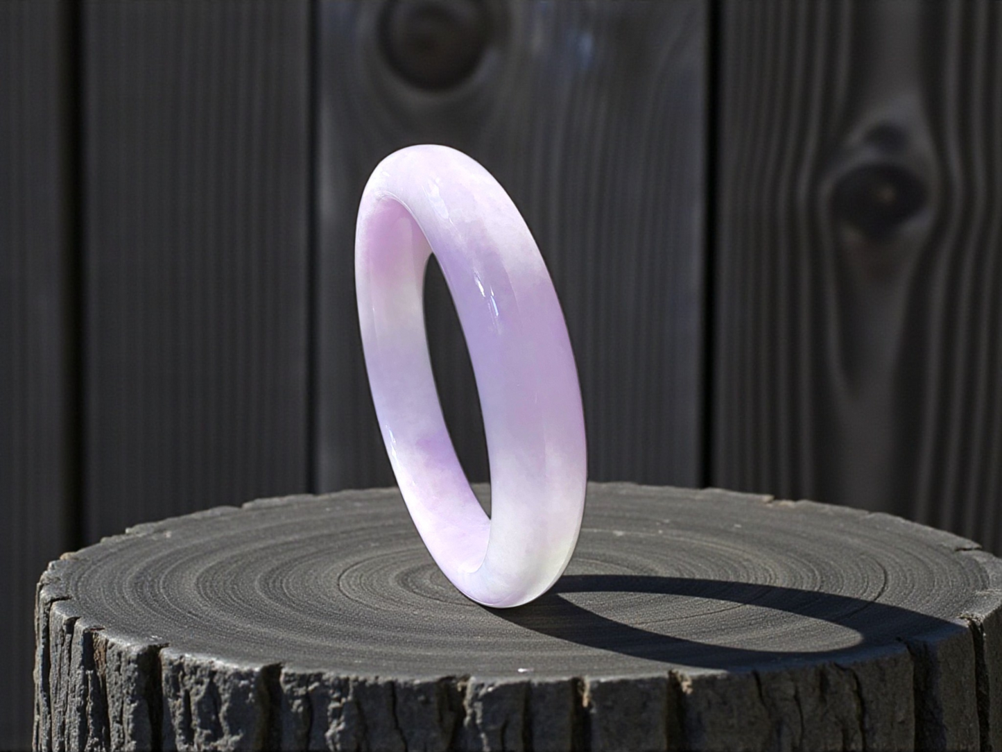 Earth's (MADE IN JAPAN) Burmese Lavender A-Jade Round Bangle Bracelet - Certified 08839