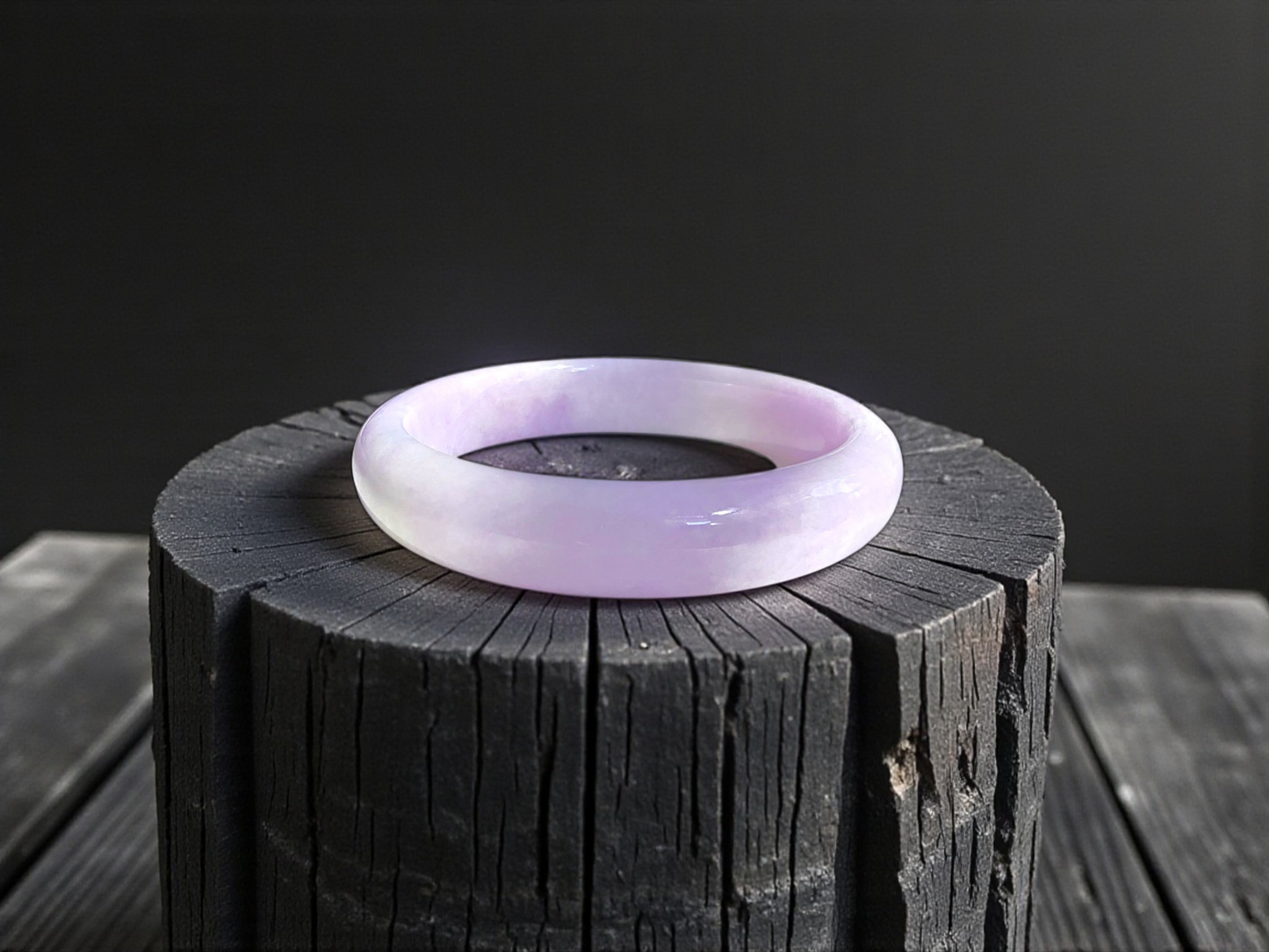 Earth's (MADE IN JAPAN) Burmese Lavender A-Jade Round Bangle Bracelet - Certified 08839