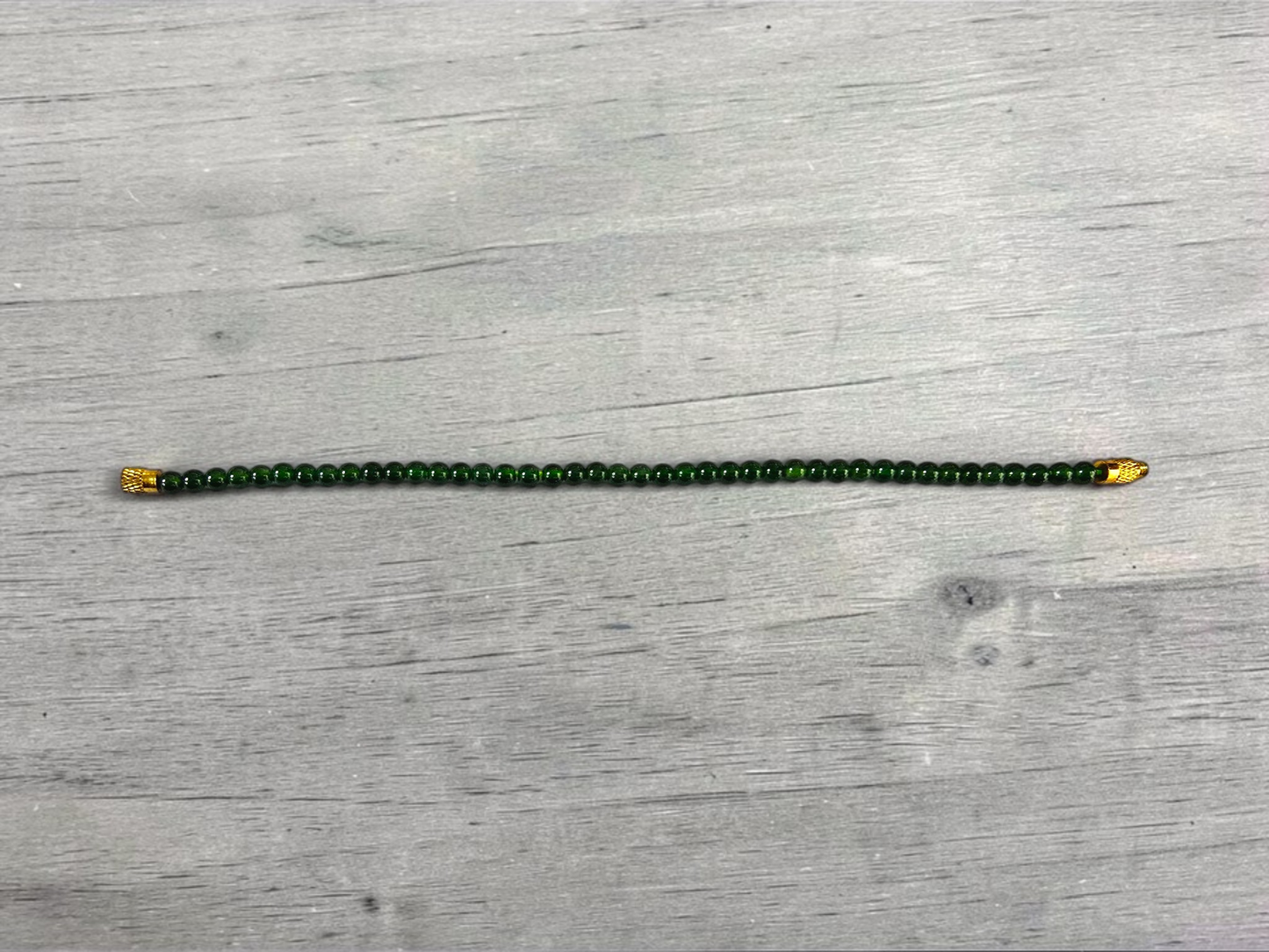 Certified Imperial Japanese Green Burmese A-Jade Beaded Bracelet (MADE IN JAPAN) (4 mm Each x 43 beads) 05042 (With Sterling Silver 925)