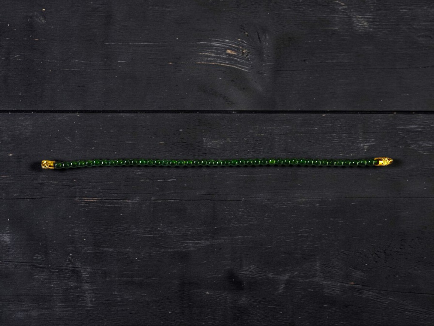 Certified Imperial Japanese Green Burmese A-Jade Beaded Bracelet (MADE IN JAPAN) (4 mm Each x 43 beads) 05042 (With Sterling Silver 925)