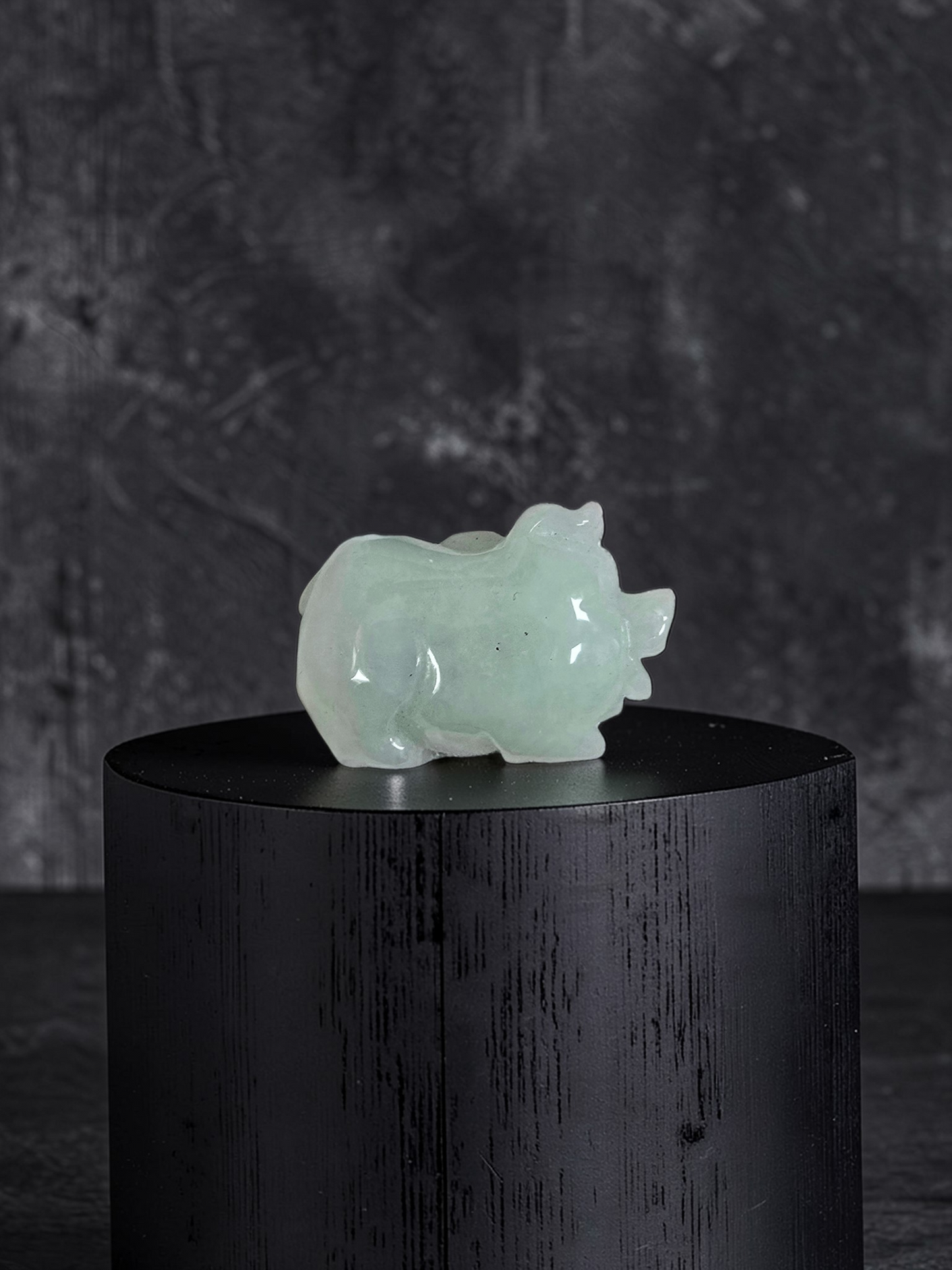 Fortune Fat Pig White-Green Burmese A-Jadeite Charm Pendant