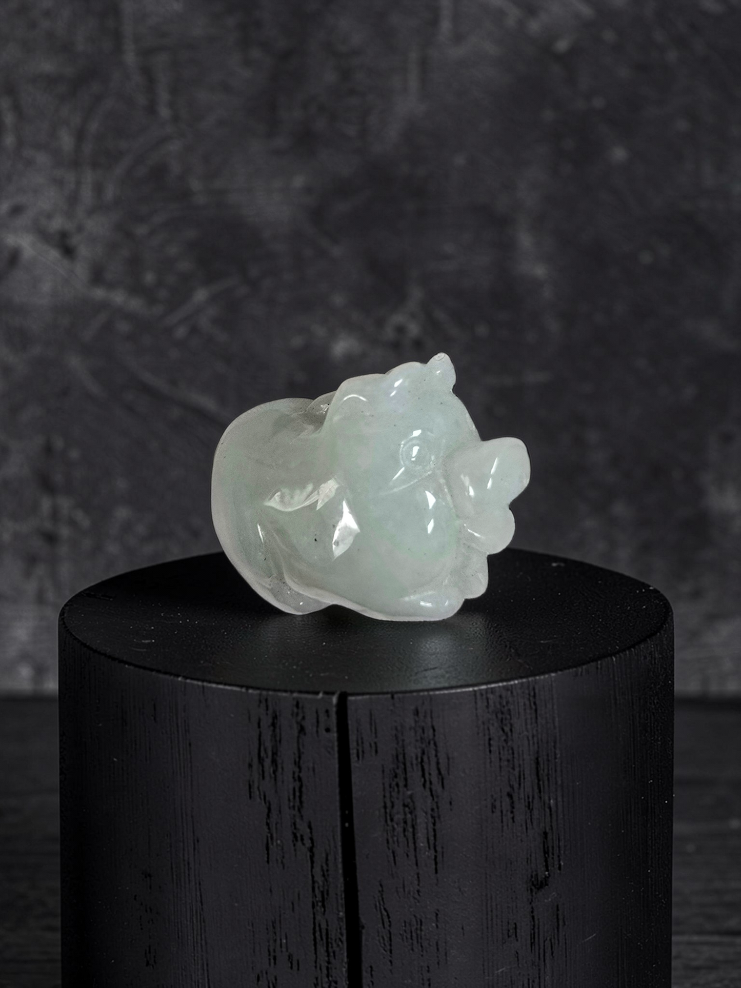 Fortune Fat Pig White-Green Burmese A-Jadeite Charm Pendant