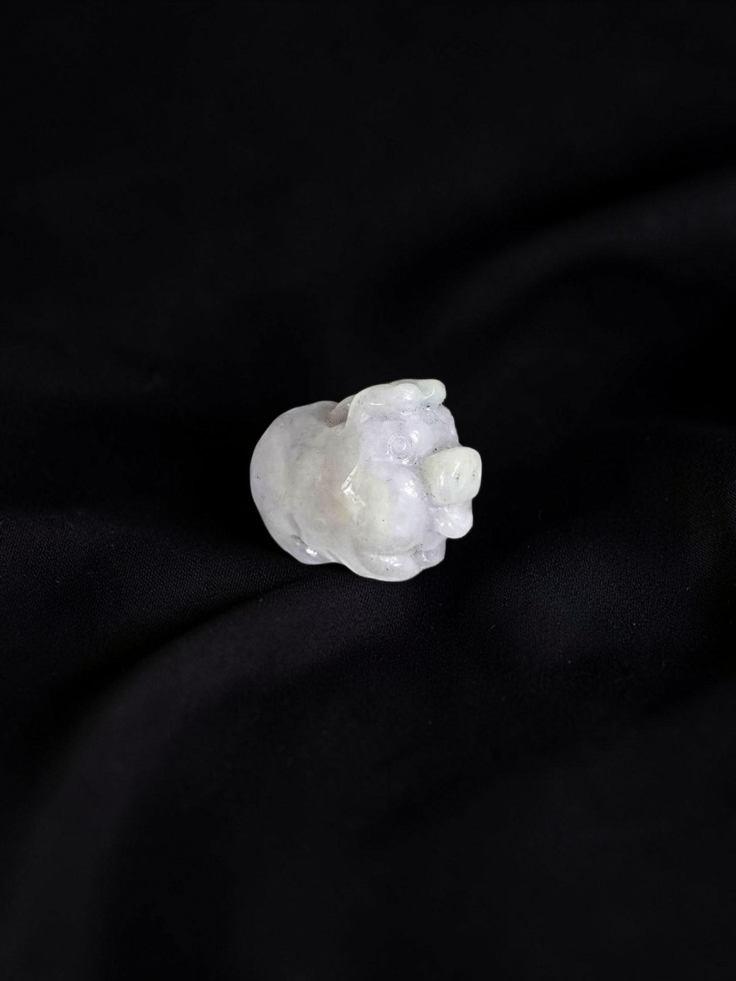 Fortune Fat Pig White-Lavender Purple Burmese A-Jadeite Charm Pendant