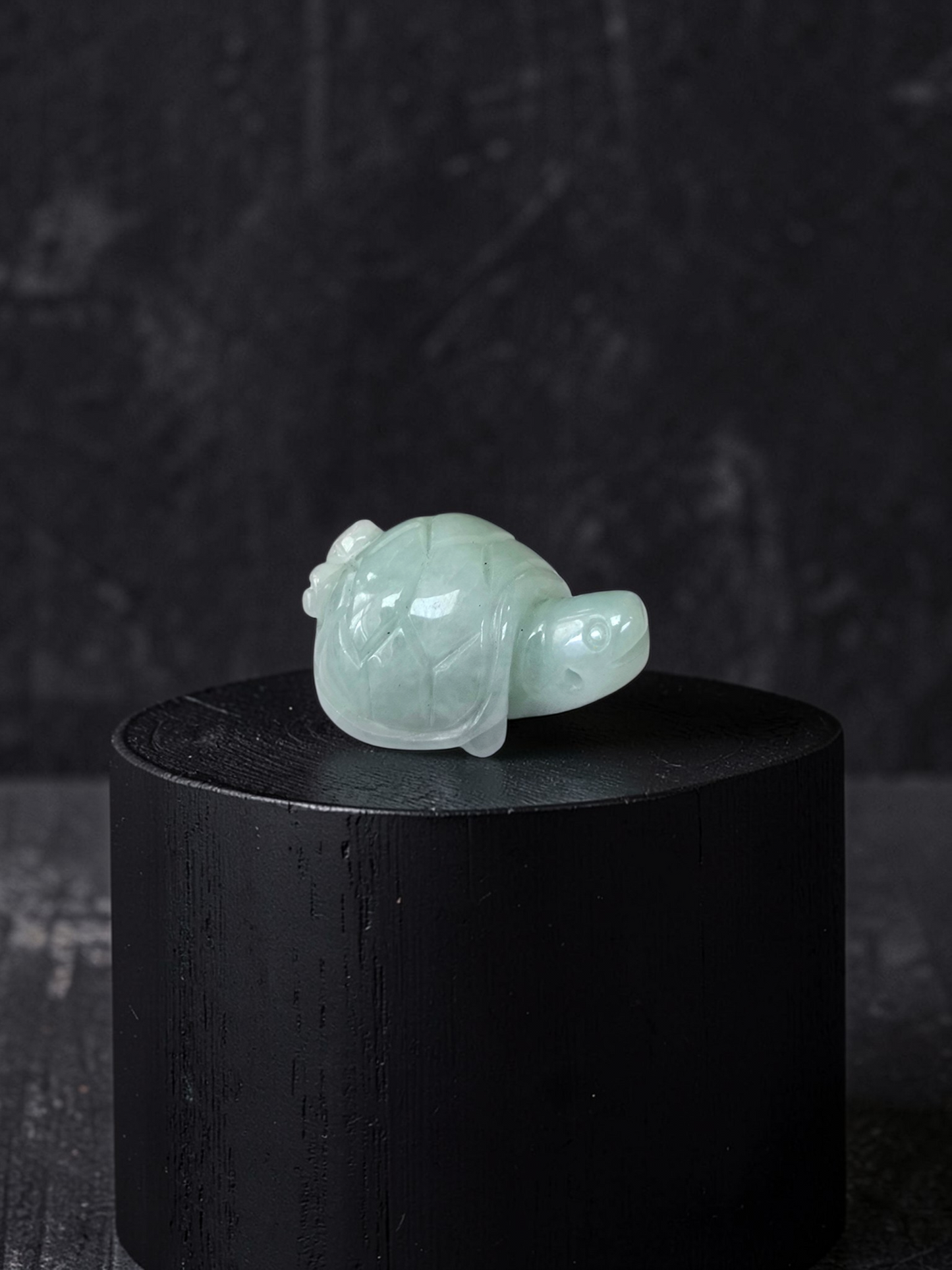 Energetic Turtle White-Green Burmese A-Jadeite Charm Pendant