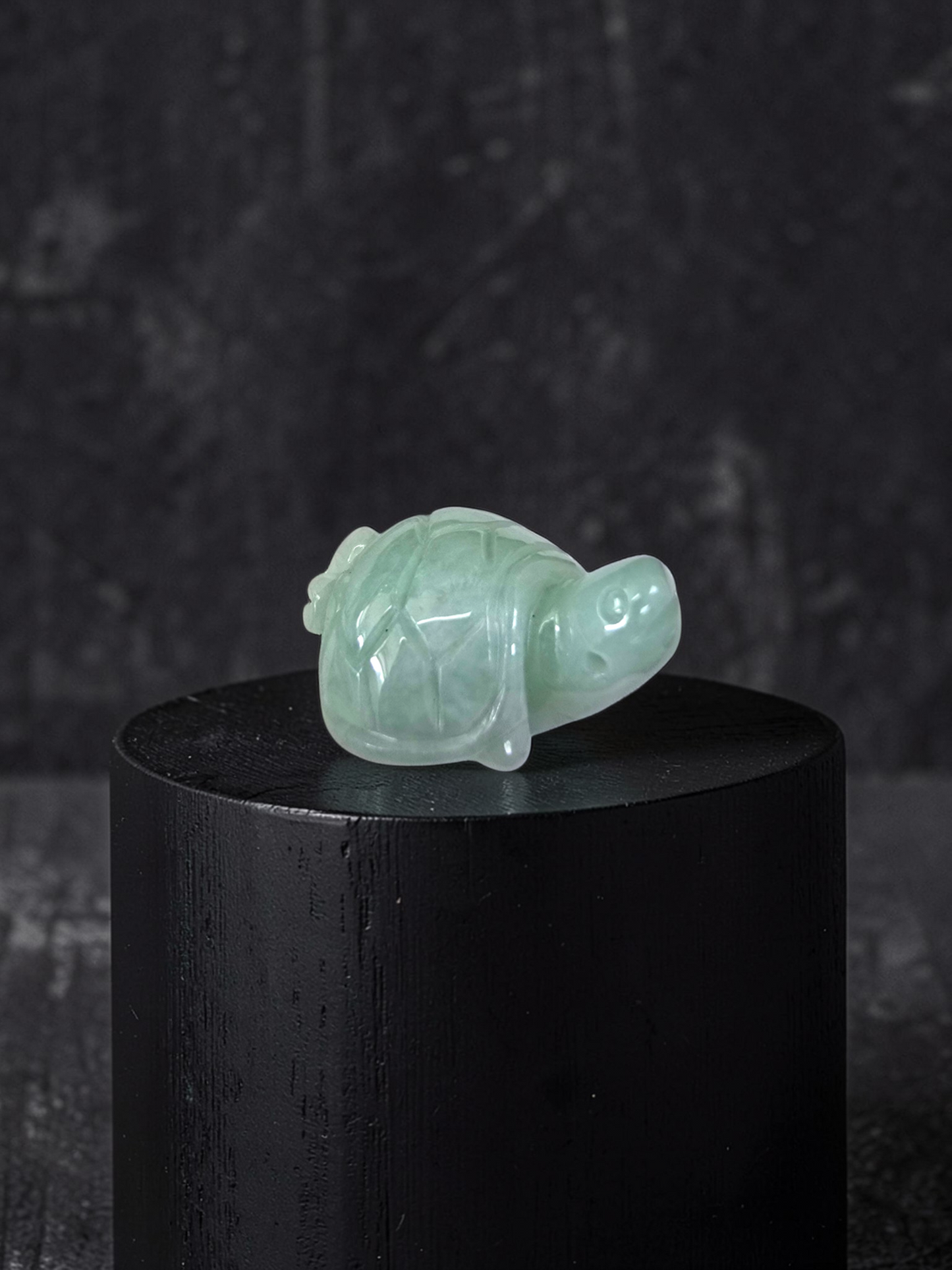 Energetic Turtle White-Green Burmese A-Jadeite Charm Pendant