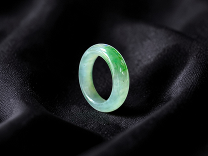 Master's Burmese Icy Green A-Jadeite Infinity Band Ring Size US 4 - 09024 - Certified