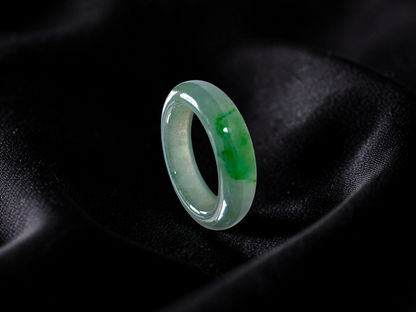 Master's Burmese Icy Green A-Jadeite Infinity Band Ring Size US 4 - 09024 - Certified