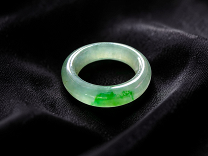Master's Burmese Icy Green A-Jadeite Infinity Band Ring Size US 4 - 09024 - Certified
