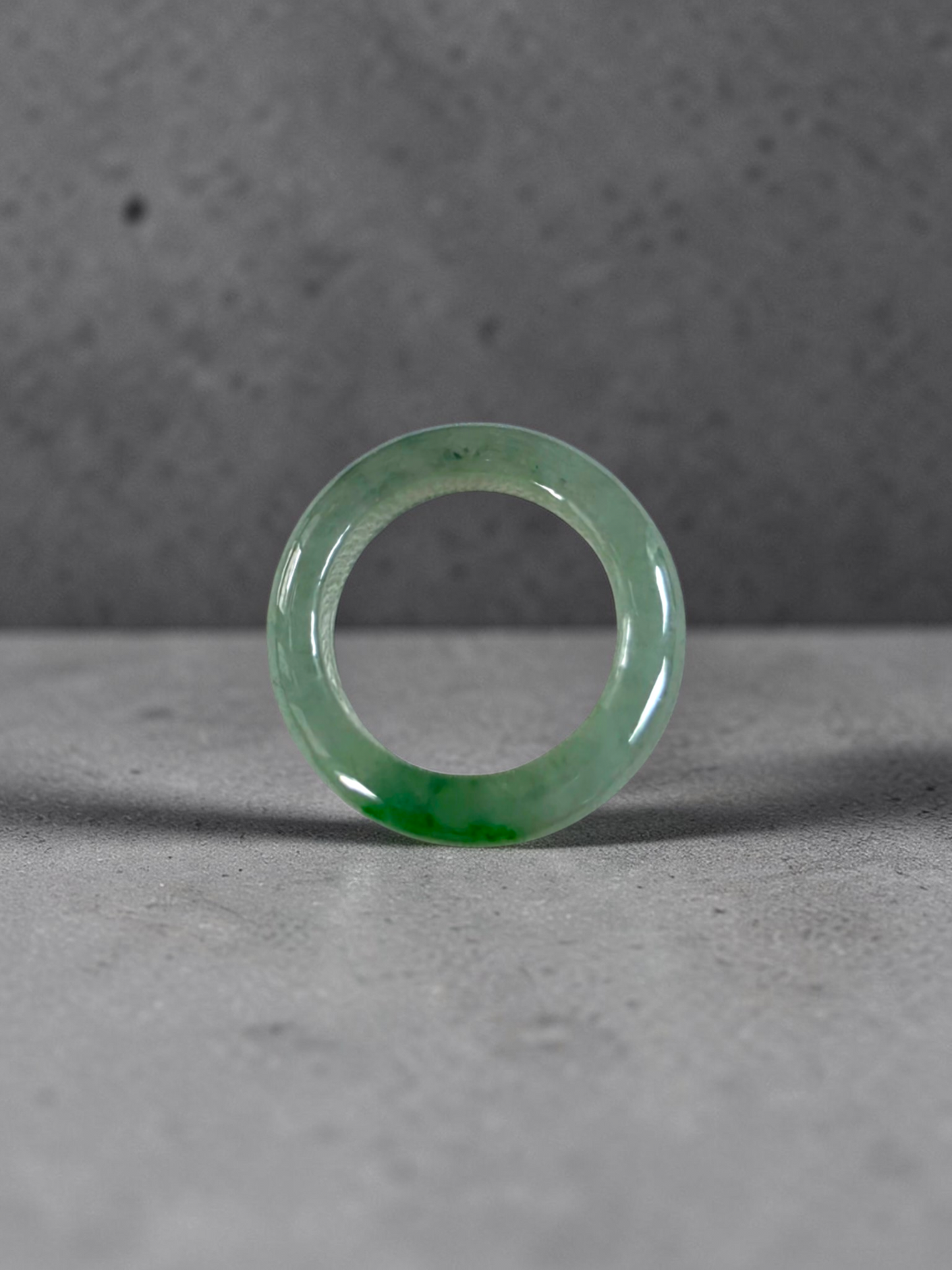 Master's Burmese Icy Green A-Jadeite Infinity Band Ring Size US 4 - 09024 - Certified
