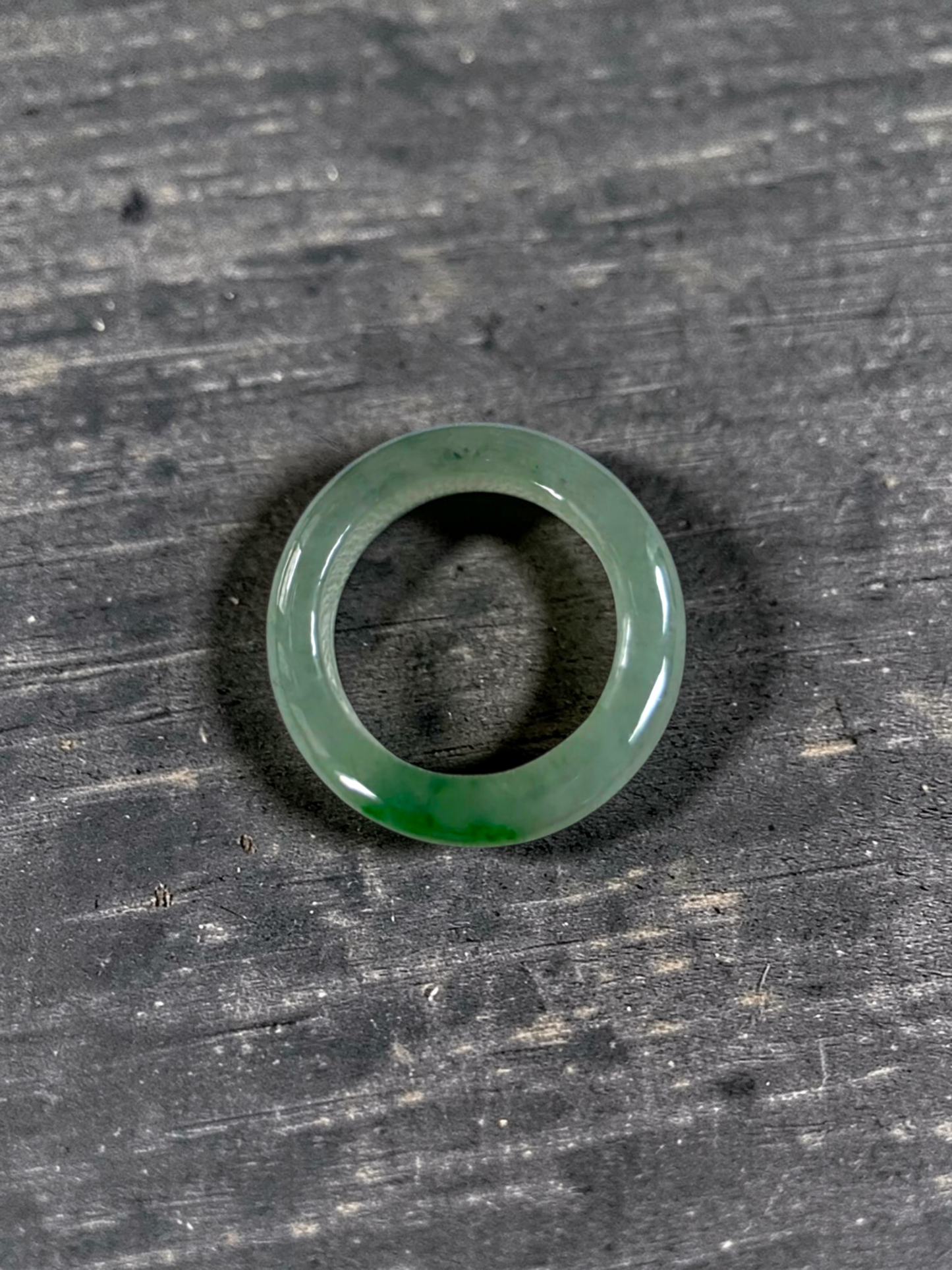Master's Burmese Icy Green A-Jadeite Infinity Band Ring Size US 4 - 09024 - Certified