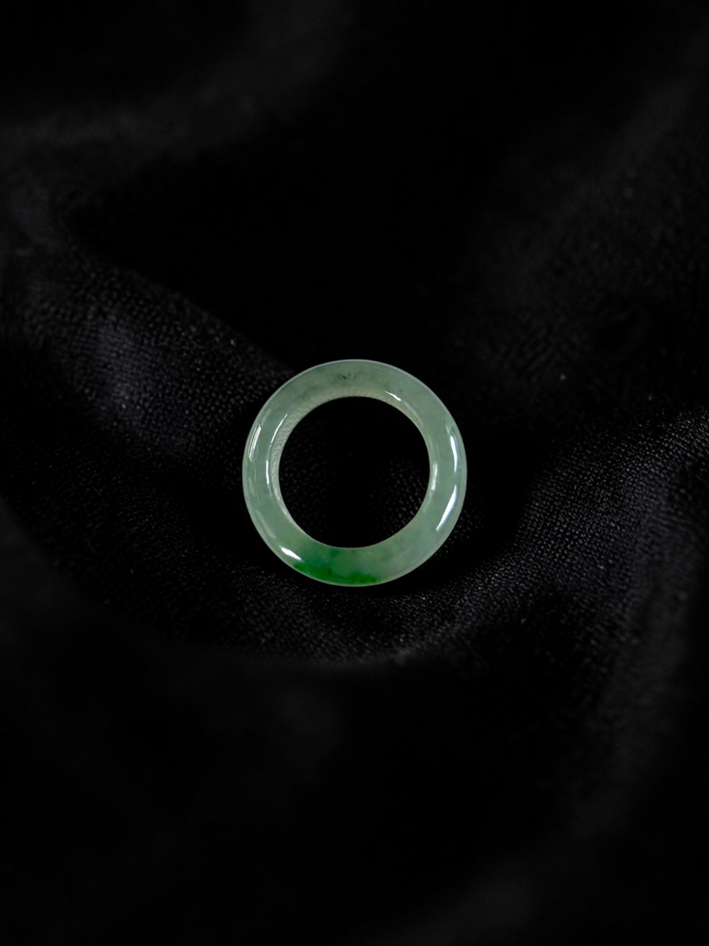 Master's Burmese Icy Green A-Jadeite Infinity Band Ring Size US 4 - 09024 - Certified