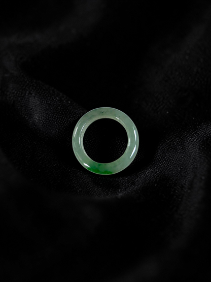 Master's Burmese Icy Green A-Jadeite Infinity Band Ring Size US 4 - 09024 - Certified