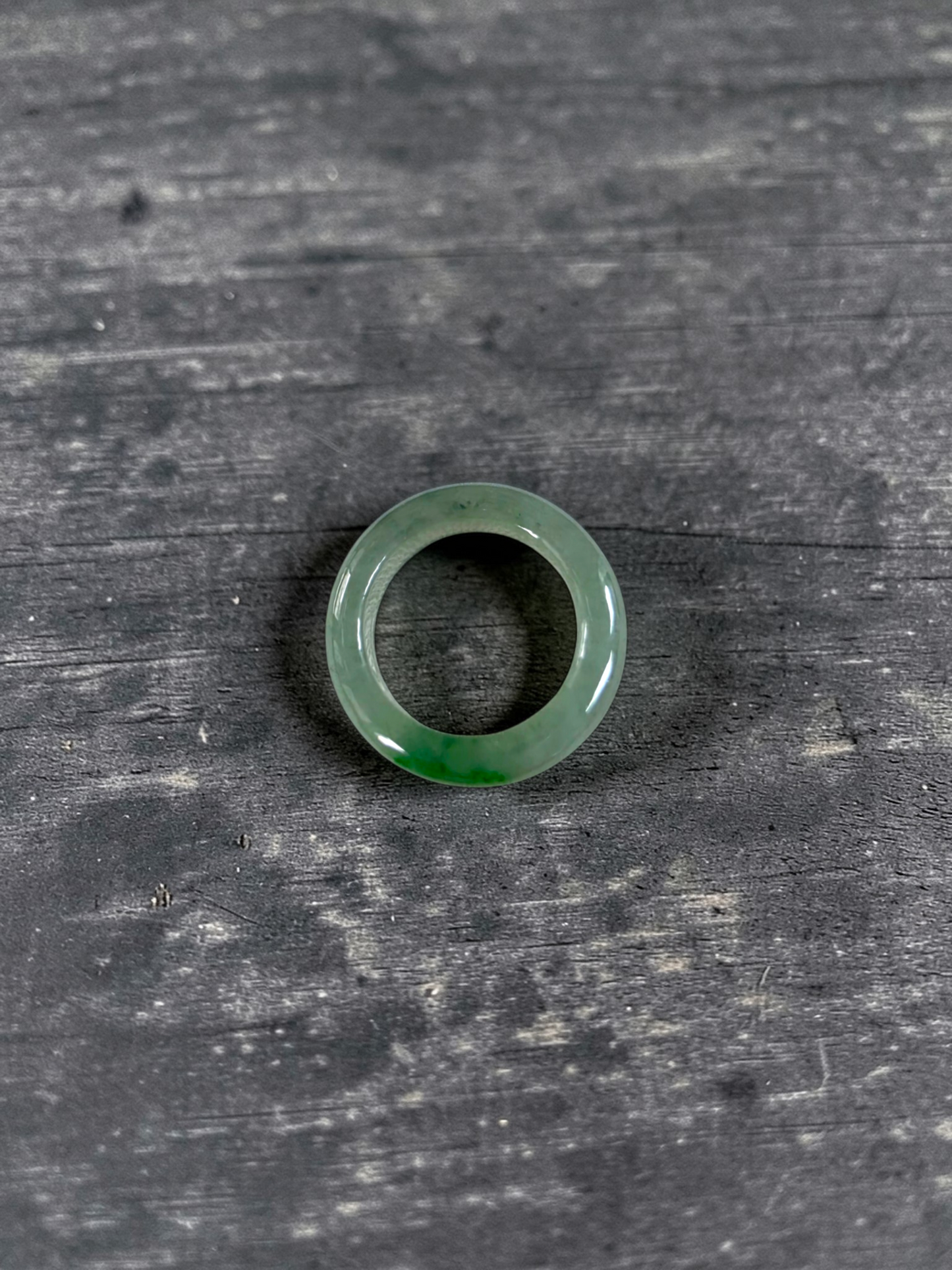 Master's Burmese Icy Green A-Jadeite Infinity Band Ring Size US 4 - 09024 - Certified