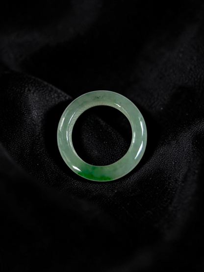 Master's Burmese Icy Green A-Jadeite Infinity Band Ring Size US 4 - 09024 - Certified