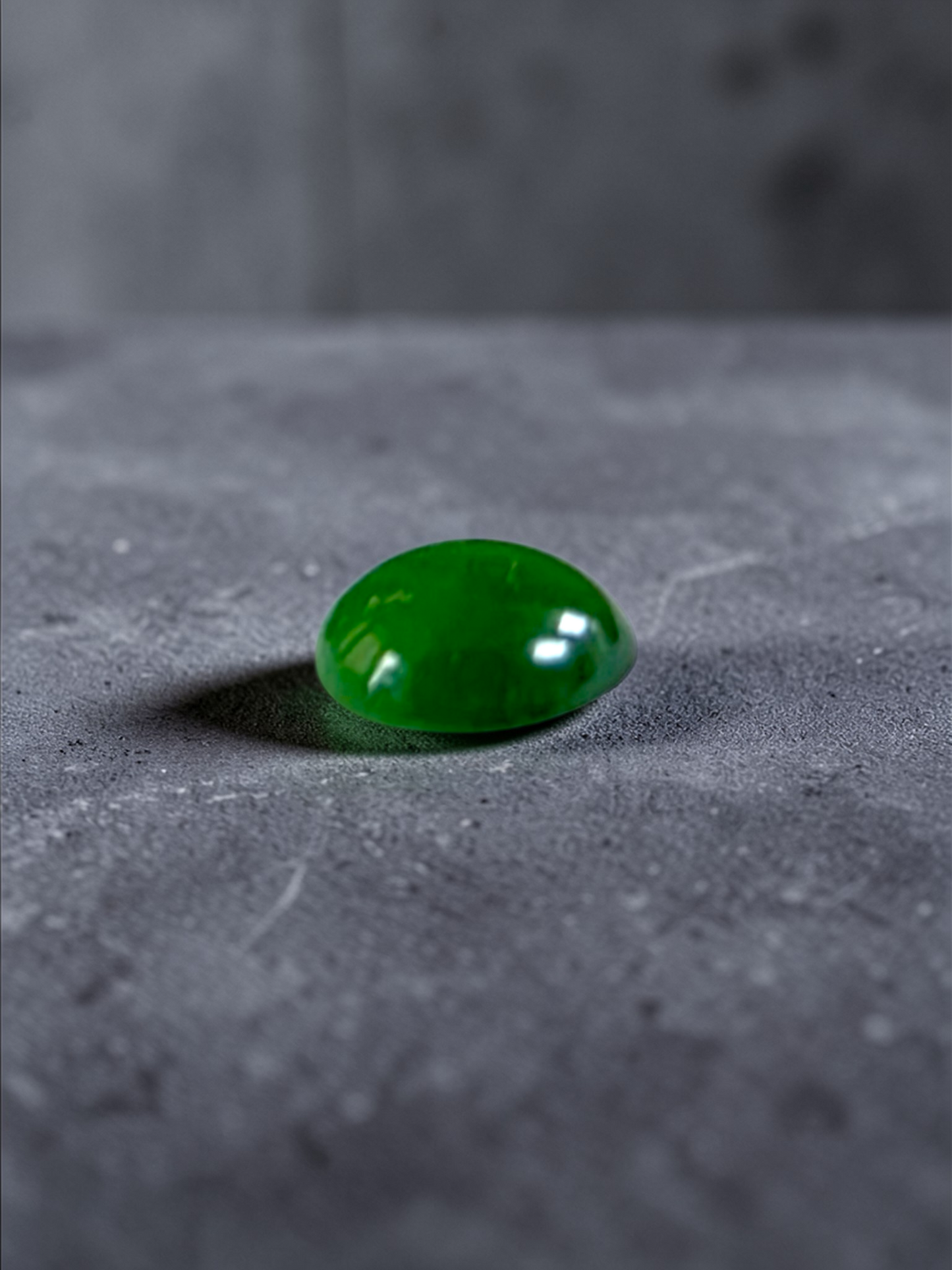 Certified MADE IN JAPAN 1.43 cts. Intense Imperial Green Burmese A-Jadeite Oval Cabochon Loose Stone LS31