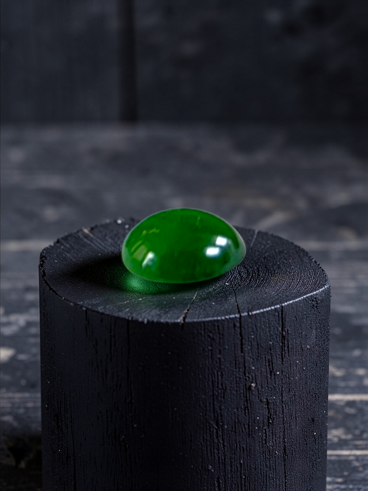 Certified MADE IN JAPAN 1.43 cts. Intense Imperial Green Burmese A-Jadeite Oval Cabochon Loose Stone LS31