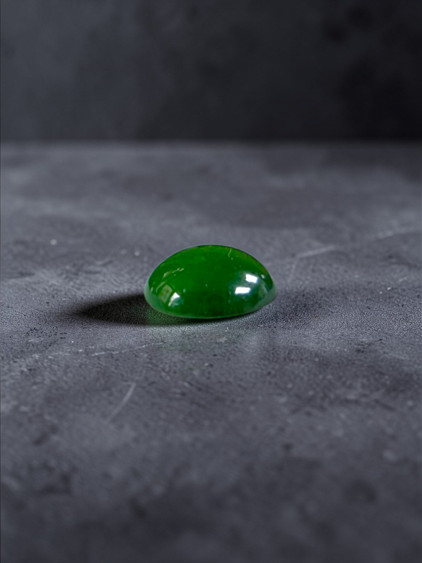 Certified MADE IN JAPAN 1.43 cts. Intense Imperial Green Burmese A-Jadeite Oval Cabochon Loose Stone LS31