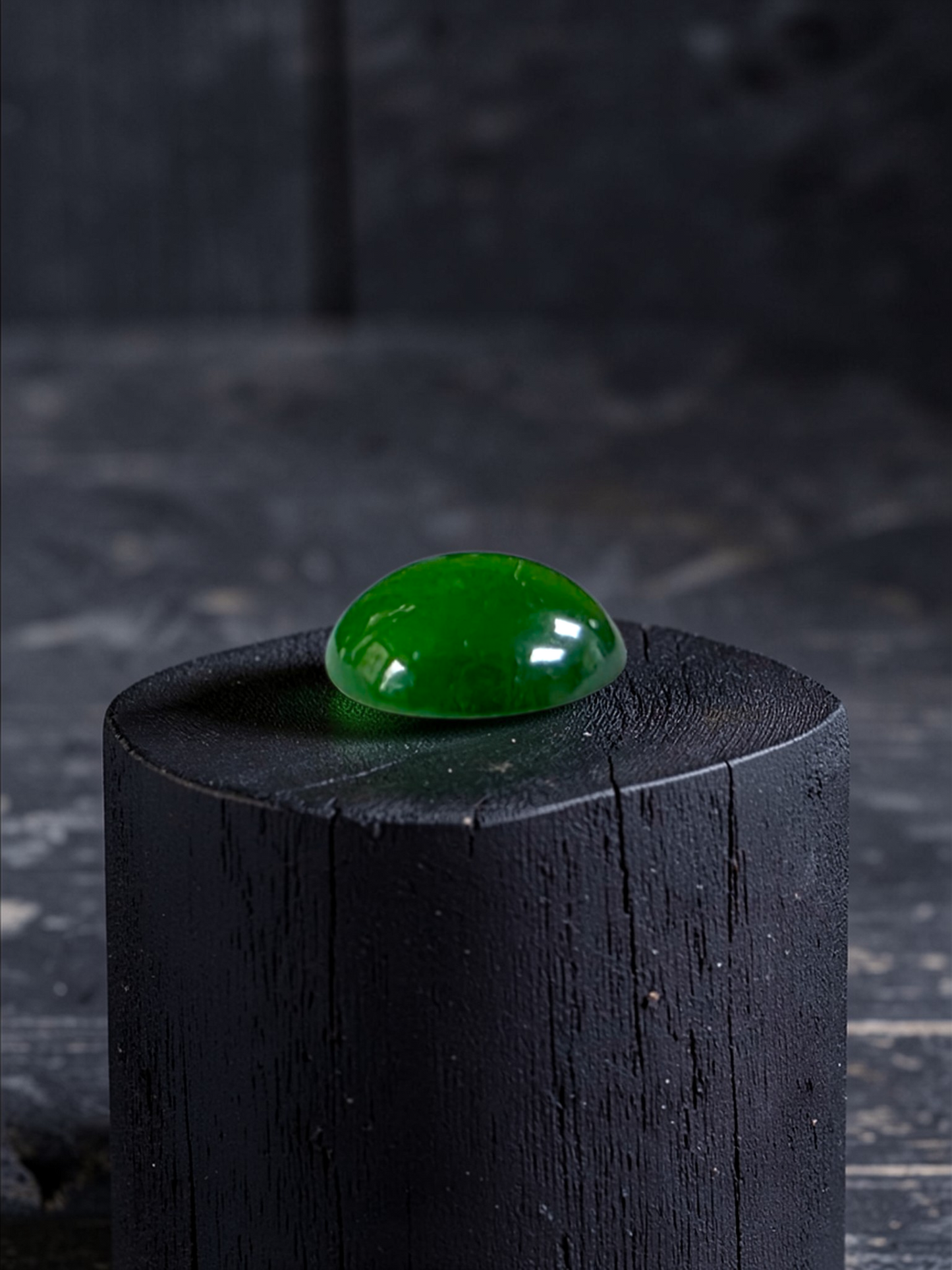 Certified MADE IN JAPAN 1.43 cts. Intense Imperial Green Burmese A-Jadeite Oval Cabochon Loose Stone LS31