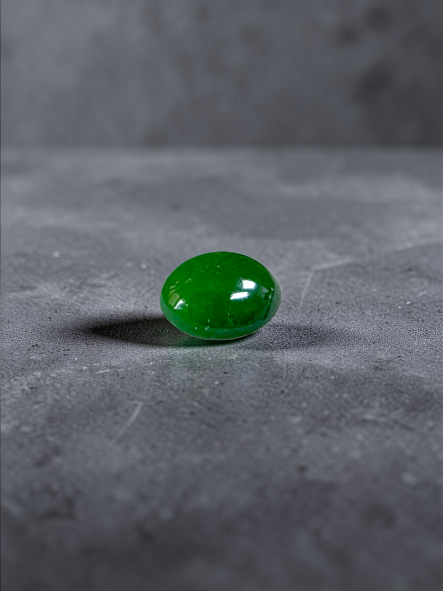 Certified MADE IN JAPAN 1.43 cts. Intense Imperial Green Burmese A-Jadeite Oval Cabochon Loose Stone LS31