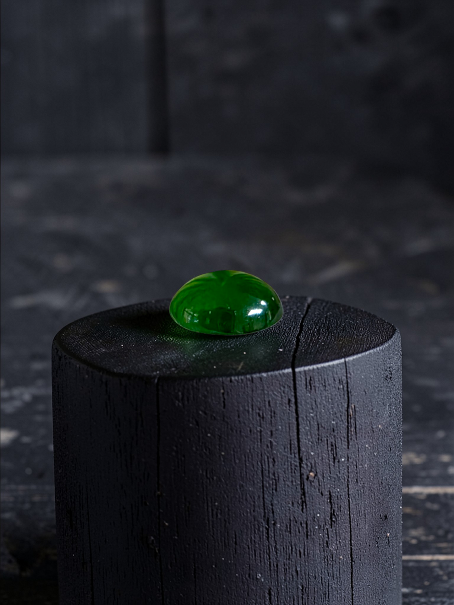 Certified MADE IN JAPAN 1.43 cts. Intense Imperial Green Burmese A-Jadeite Oval Cabochon Loose Stone LS31