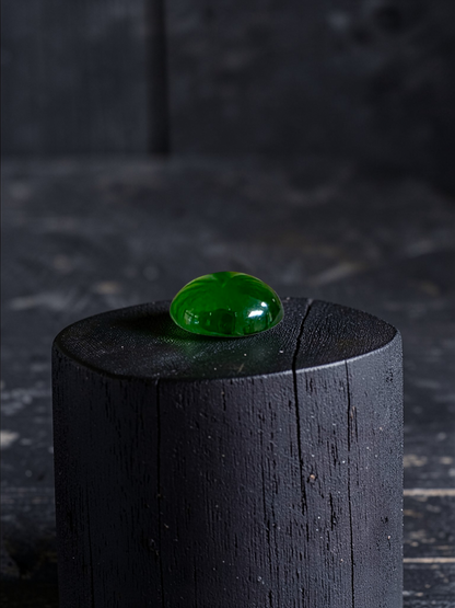 Certified MADE IN JAPAN 1.43 cts. Intense Imperial Green Burmese A-Jadeite Oval Cabochon Loose Stone LS31