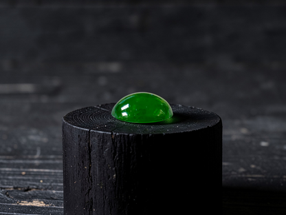 Certified MADE IN JAPAN 1.43 cts. Intense Imperial Green Burmese A-Jadeite Oval Cabochon Loose Stone LS31