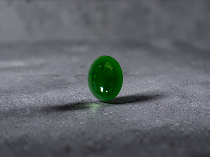 Certified MADE IN JAPAN 1.43 cts. Intense Imperial Green Burmese A-Jadeite Oval Cabochon Loose Stone LS31