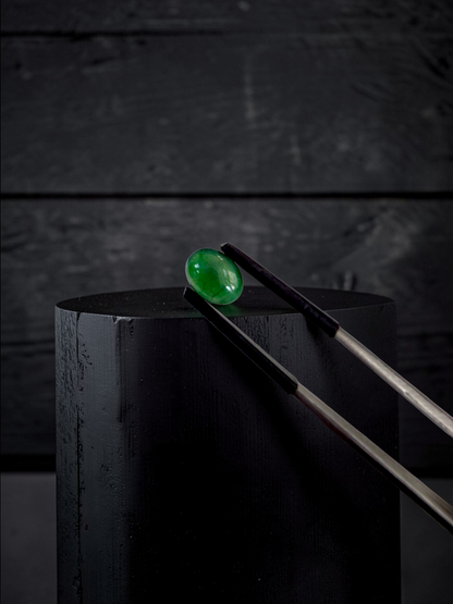 Certified MADE IN JAPAN 1.888 cts. Intense Deep Green Burmese A-Jadeite Oval Cabochon Loose Stone LS32