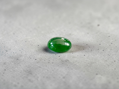 Certified MADE IN JAPAN 1.888 cts. Intense Deep Green Burmese A-Jadeite Oval Cabochon Loose Stone LS32