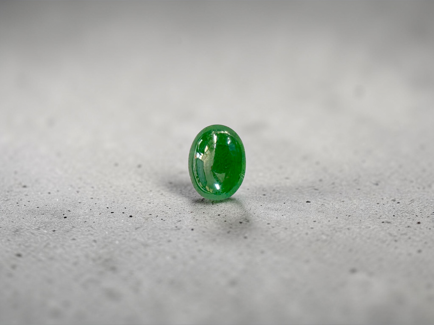Certified MADE IN JAPAN 1.888 cts. Intense Deep Green Burmese A-Jadeite Oval Cabochon Loose Stone LS32