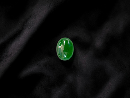 Certified MADE IN JAPAN 1.888 cts. Intense Deep Green Burmese A-Jadeite Oval Cabochon Loose Stone LS32