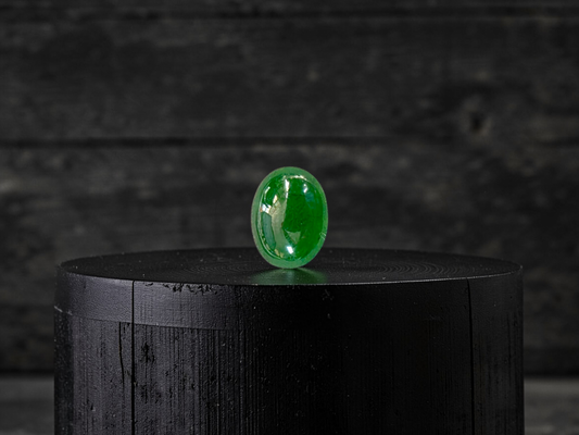 Certified MADE IN JAPAN 1.888 cts. Intense Deep Green Burmese A-Jadeite Oval Cabochon Loose Stone LS32