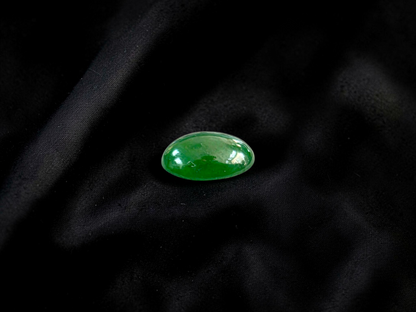 Certified MADE IN JAPAN 1.888 cts. Intense Deep Green Burmese A-Jadeite Oval Cabochon Loose Stone LS32
