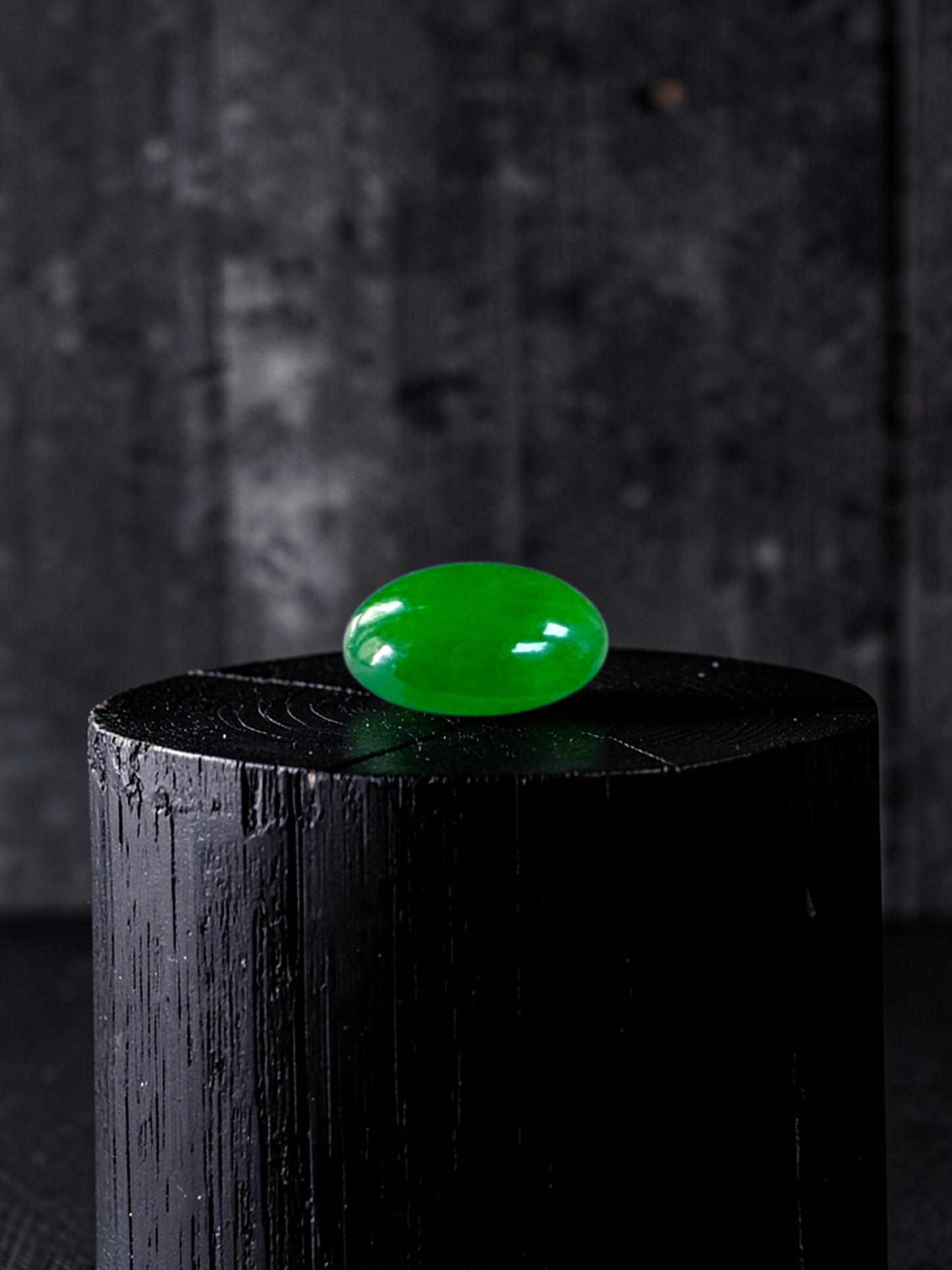 Certified MADE IN JAPAN 1.20 cts. Intense Bright Imperial Green Burmese A-Jadeite Oval Cabochon Loose Stone LS33