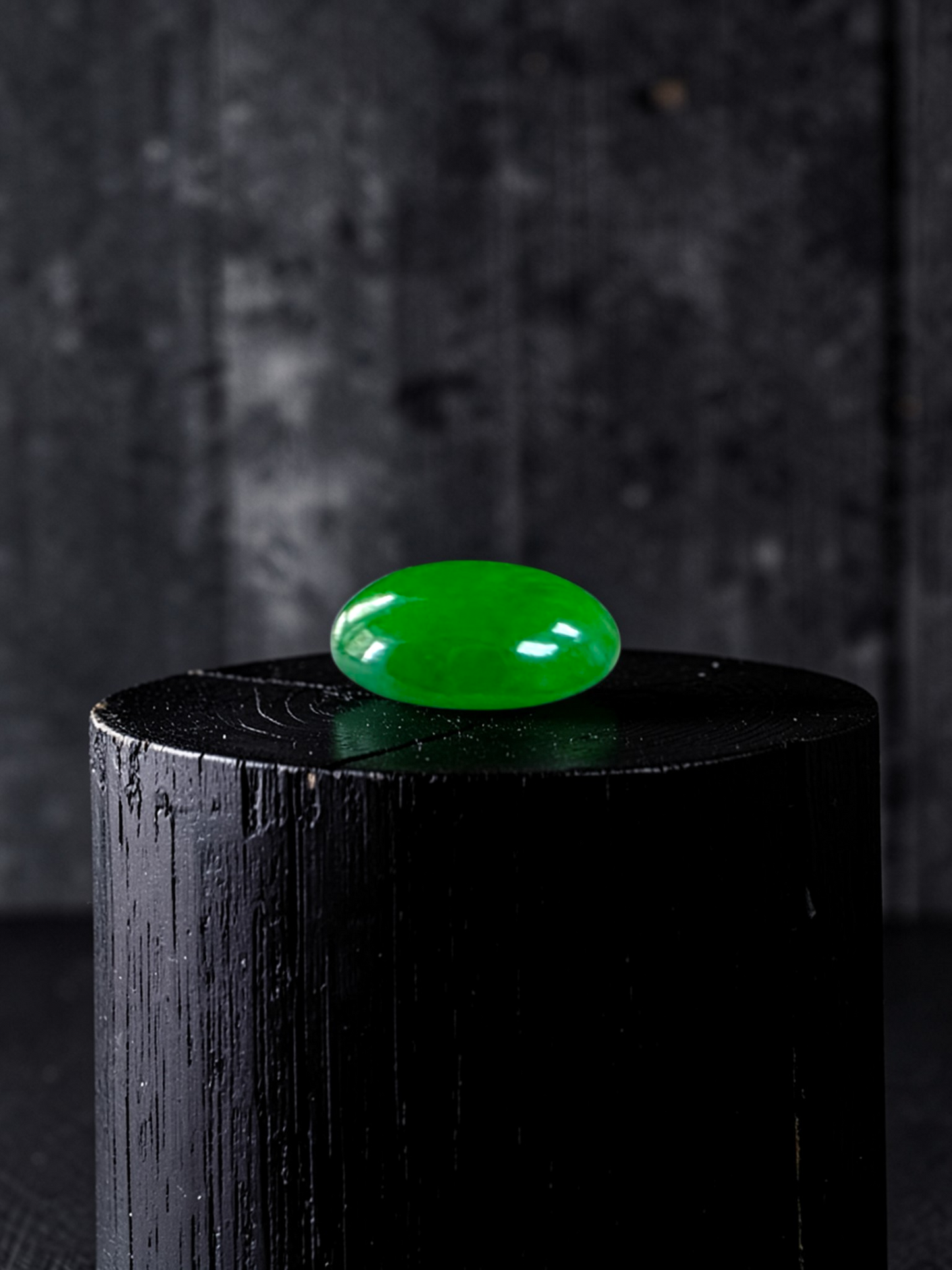 Certified MADE IN JAPAN 1.20 cts. Intense Bright Imperial Green Burmese A-Jadeite Oval Cabochon Loose Stone LS33