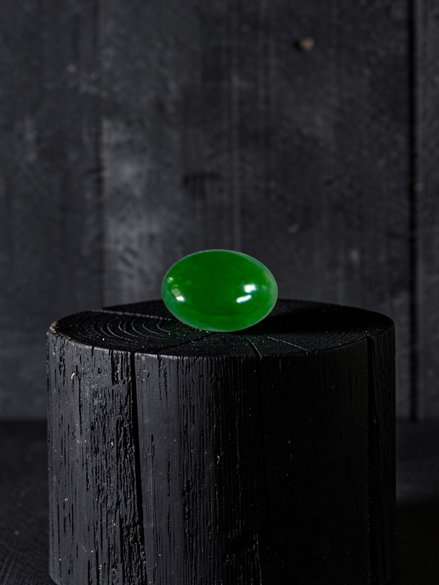 Certified MADE IN JAPAN 1.20 cts. Intense Bright Imperial Green Burmese A-Jadeite Oval Cabochon Loose Stone LS33