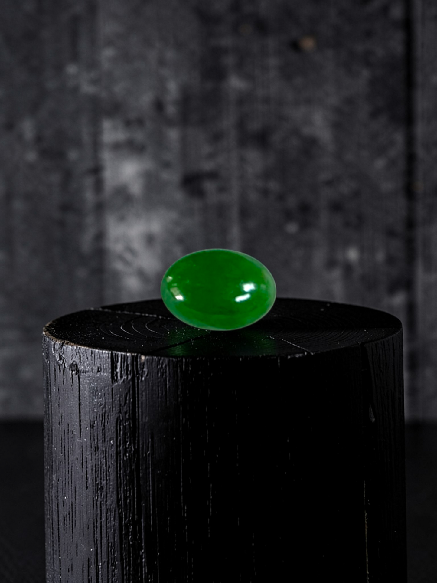 Certified MADE IN JAPAN 1.20 cts. Intense Bright Imperial Green Burmese A-Jadeite Oval Cabochon Loose Stone LS33