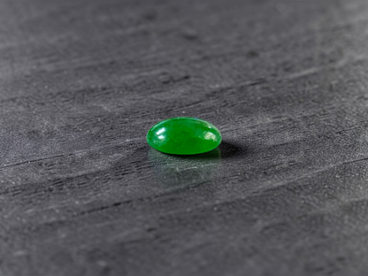 Certified MADE IN JAPAN 1.20 cts. Intense Bright Imperial Green Burmese A-Jadeite Oval Cabochon Loose Stone LS33