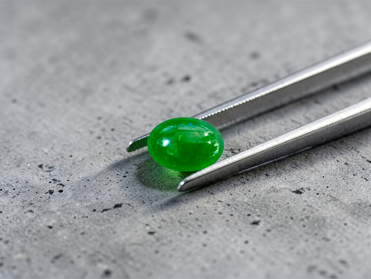 Certified MADE IN JAPAN 1.20 cts. Intense Bright Imperial Green Burmese A-Jadeite Oval Cabochon Loose Stone LS33