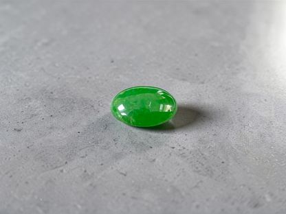 Certified MADE IN JAPAN 4.80 cts. Green Burmese A-Jadeite Oval Cabochon Loose Stone LS34