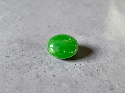 Certified MADE IN JAPAN 4.80 cts. Green Burmese A-Jadeite Oval Cabochon Loose Stone LS34