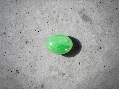 Certified MADE IN JAPAN 4.69 cts. Light Green Burmese A-Jadeite Oval Cabochon Loose Stone LS35