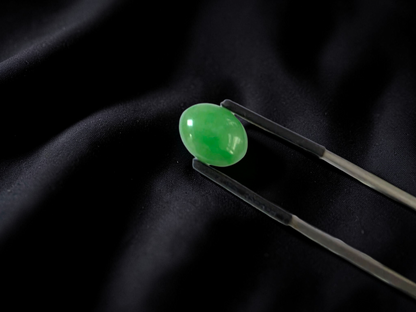 Certified MADE IN JAPAN 4.69 cts. Light Green Burmese A-Jadeite Oval Cabochon Loose Stone LS35
