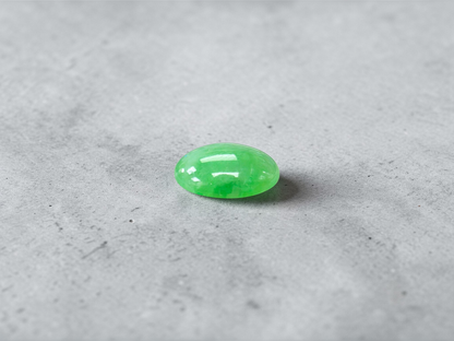 Certified MADE IN JAPAN 7.04 cts. Light Green Burmese A-Jadeite Oval Cabochon Loose Stone LS36